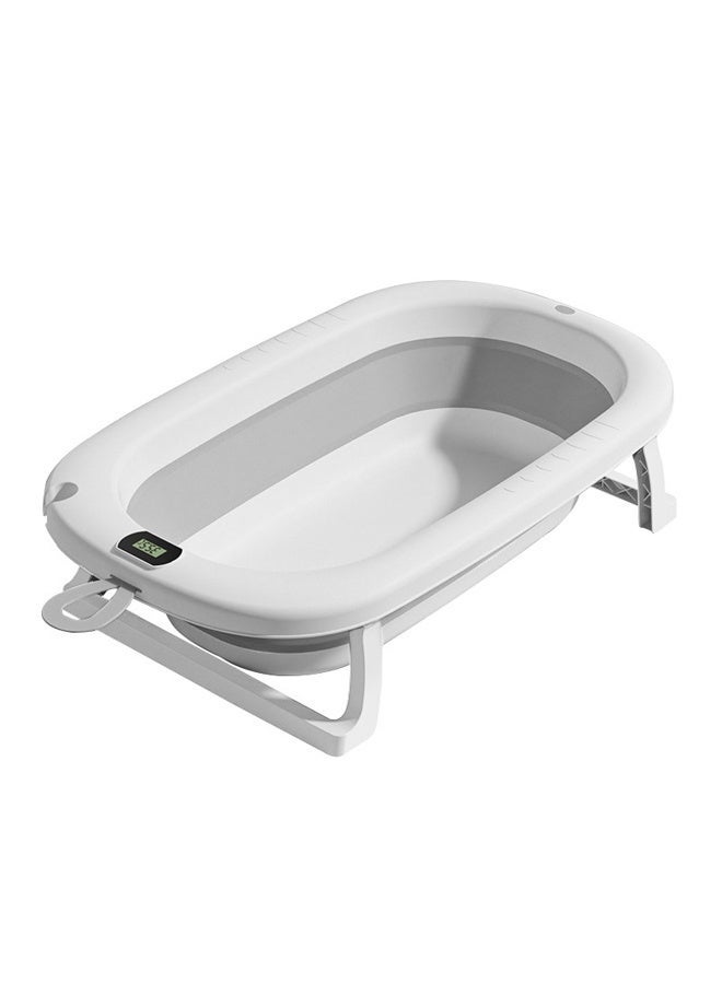 KSYN KO-KO Foldable Baby Bath Tub With Anti-Skid Base, Temperature Sensing Water Plug And Wall Mountable Bathtub For Baby 0-3 Years Boy Girl Grey - Image 2